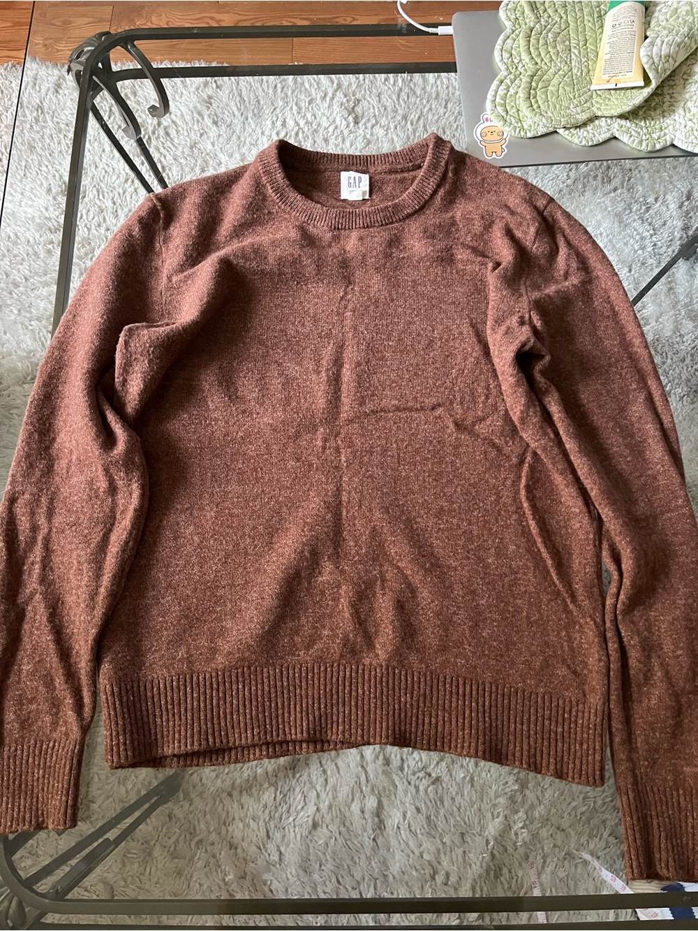 GAP wool blend Men's Crewneck Sweater in Rust
